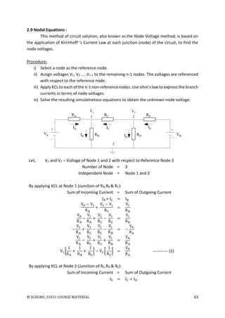 Dc Node Equations Electrical circuit theory | PDF