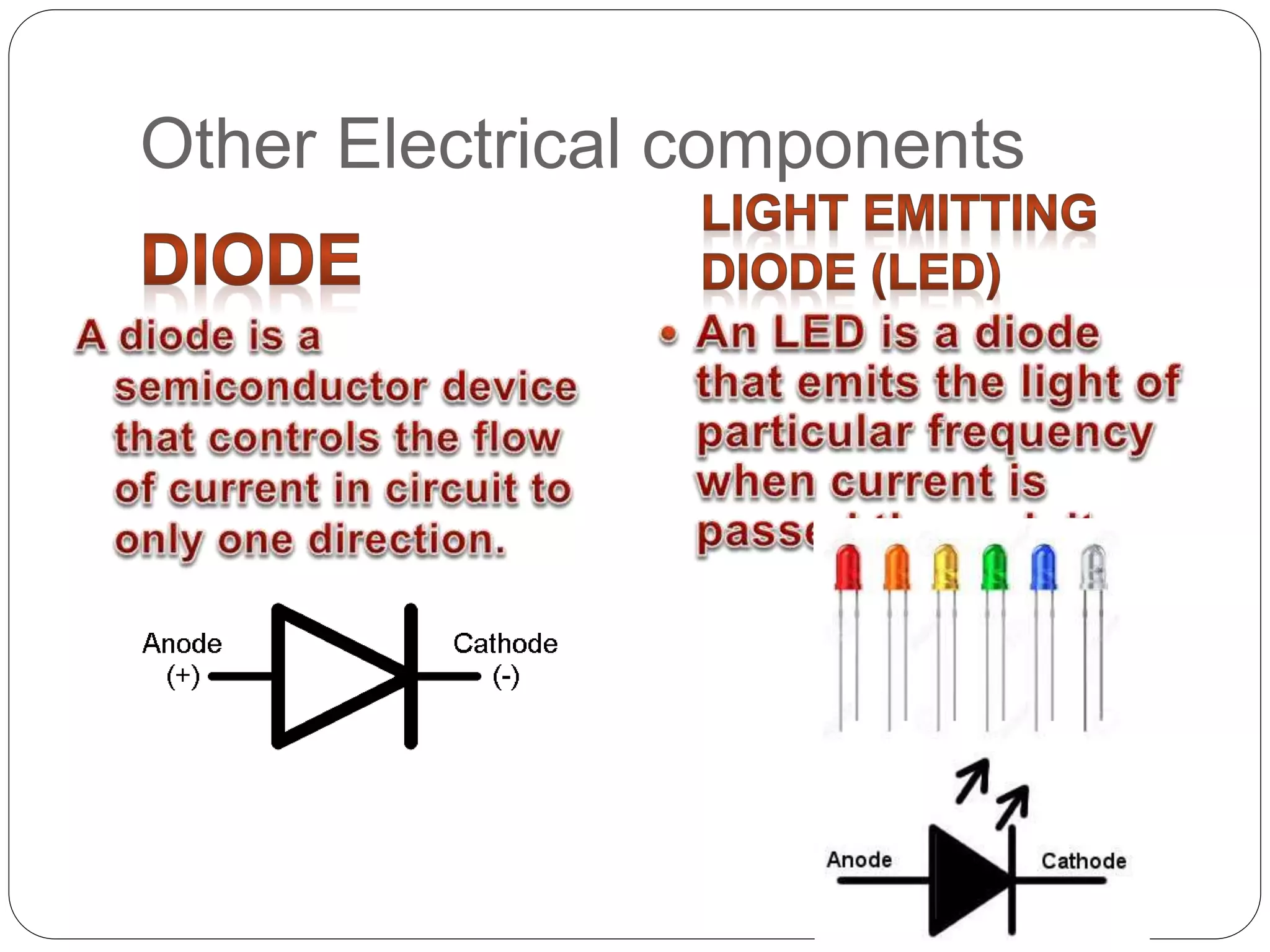 Other Electrical components
 