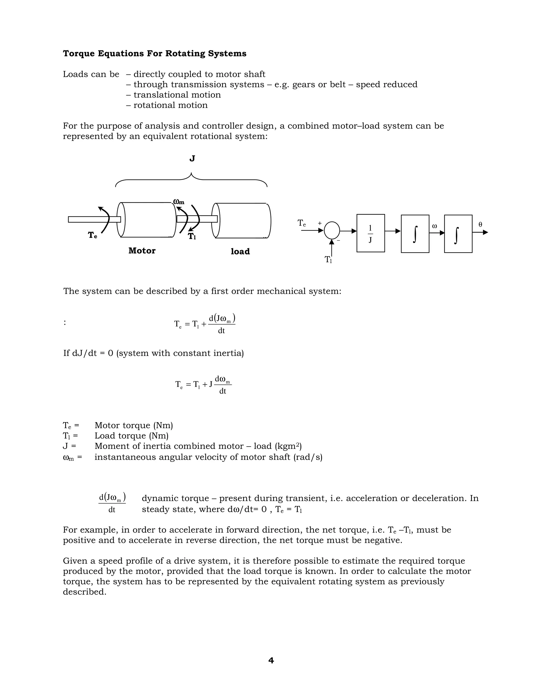 "
#$ #$ % & '
,
/
*
. <' = 7 $ %
* = ) $> %
* = , $> %
< = ) $ ?%
ω = $ ' %
.
ω' = 7 * = *
/ 0 * *
@
.
( !
ωωωω
)
( )
dt
Jd
TT m
le
ω
+=
( )
dt
Jd mω
dt
d
JTT m
le
ω
+=
J
1 ω θA
*
*
 