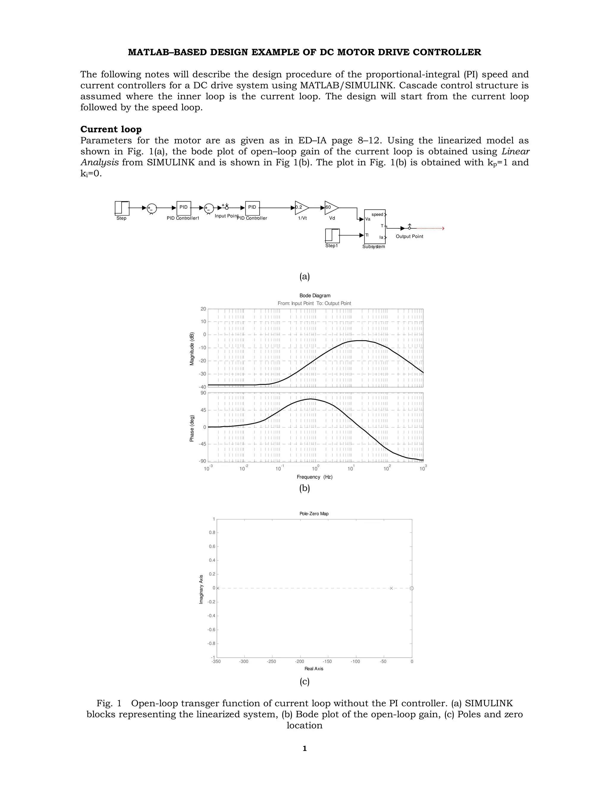 ! "#$ %! &'(
(
(
) * +*,-( % .
/ ( , 0 *
$ %! &' / , ( / ( , 1 2,
1 23(
60
Vd Va
Tl
speed
T
Ia
SubsystemStep1
Step
PID
PID Controller1
PID
PID Controller
Output Point
Input Point
0.2
1/Vt
Bode Diagram
Frequency (Hz)
-40
-30
-20
-10
0
10
20
From: Input Point To: Output Point
Magnitude(dB)
10
-3
10
-2
10
-1
10
0
10
1
10
2
10
3
-90
-45
0
45
90
Phase(deg)
Pole-Zero Map
Real Axis
ImaginaryAxis
-350 -300 -250 -200 -150 -100 -50 0
-1
-0.8
-0.6
-0.4
-0.2
0
0.2
0.4
0.6
0.8
1
/ ( , 4 ( $ %! &'
1 . 0 " 0 .
 