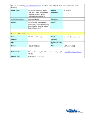 Electrical Engineer Job Description Template by Bayt.com