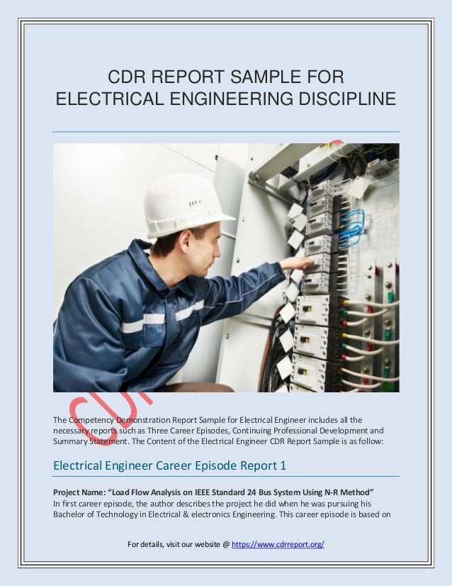 electrical engineer cdr report sample anzsco code 233311