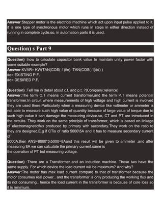 Electrical Engineering Interview Questions | DOCX