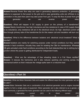 Electrical Engineering Interview Questions | DOCX
