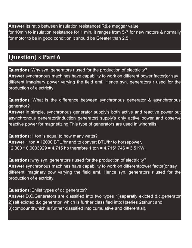 Electrical Engineering Interview Questions DOCX Electrical engineering interview questions docx