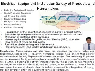Electrical Equipment Instalation Safety of Products and
Human Lives
 