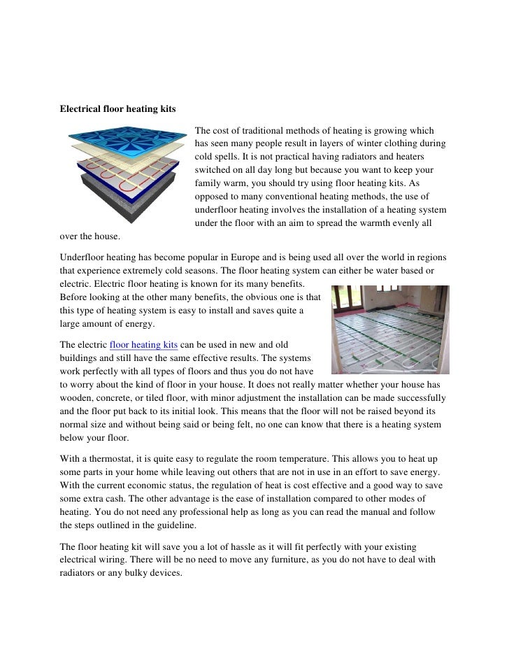 Electrical Floor Heating Kits