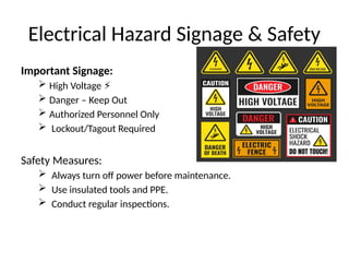 Understanding Electrical Hazards: Safety Signs and Precautions | PPTX