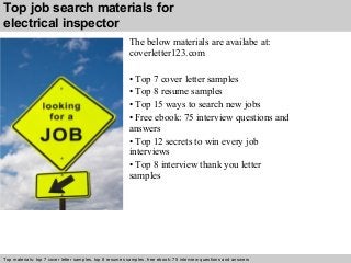 electrical inspector cover letter