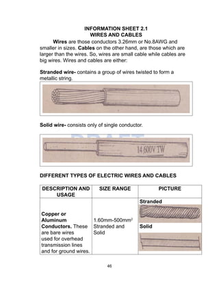 Wire Sheet Example ELECTRICAL INSTALLATION AND MAINTENANCE1 | PDF