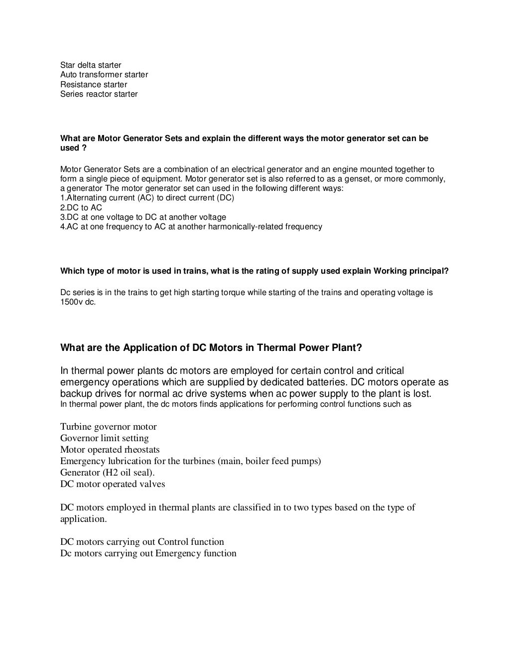 Electrical interview questions from ac