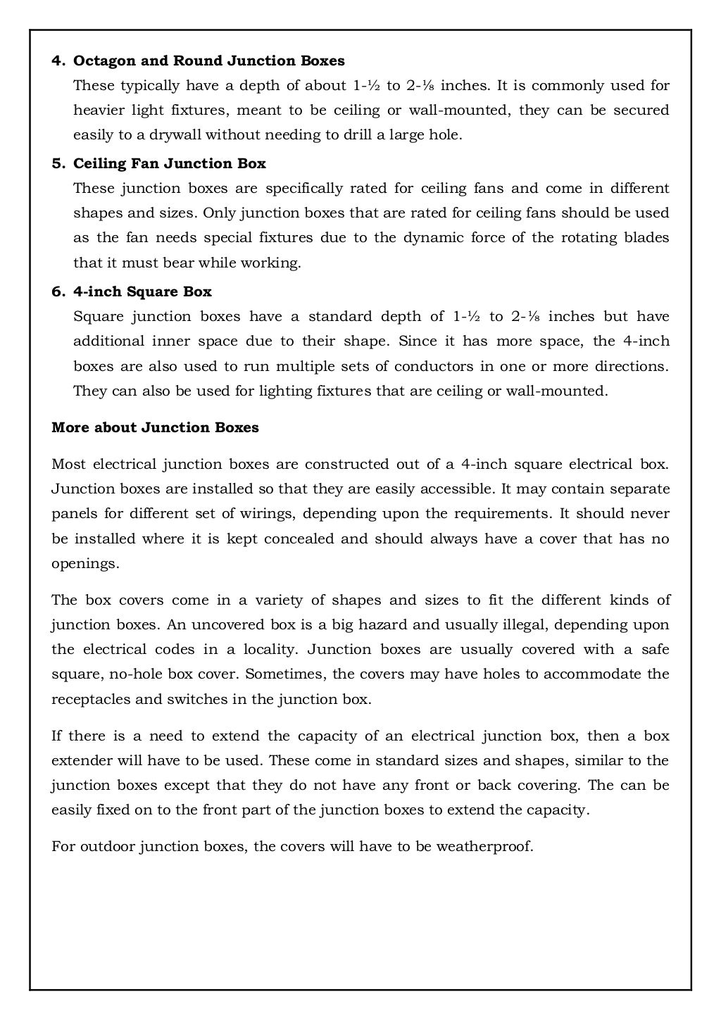 Electrical Junction Boxes Types And Uses Of Each