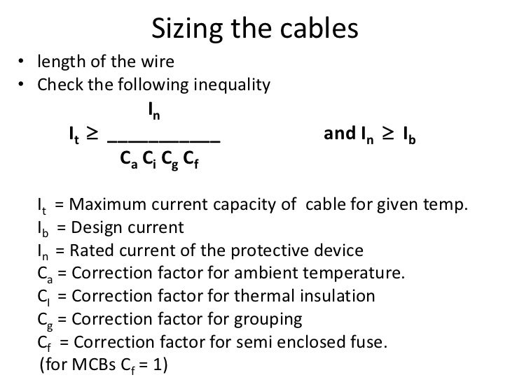 Electrical Lighting & Cable Selection