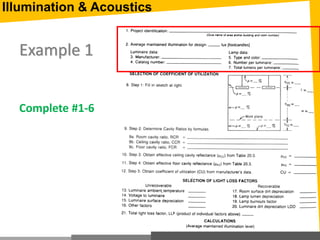 Example 1
Complete #1-6
Illumination & Acoustics
 
