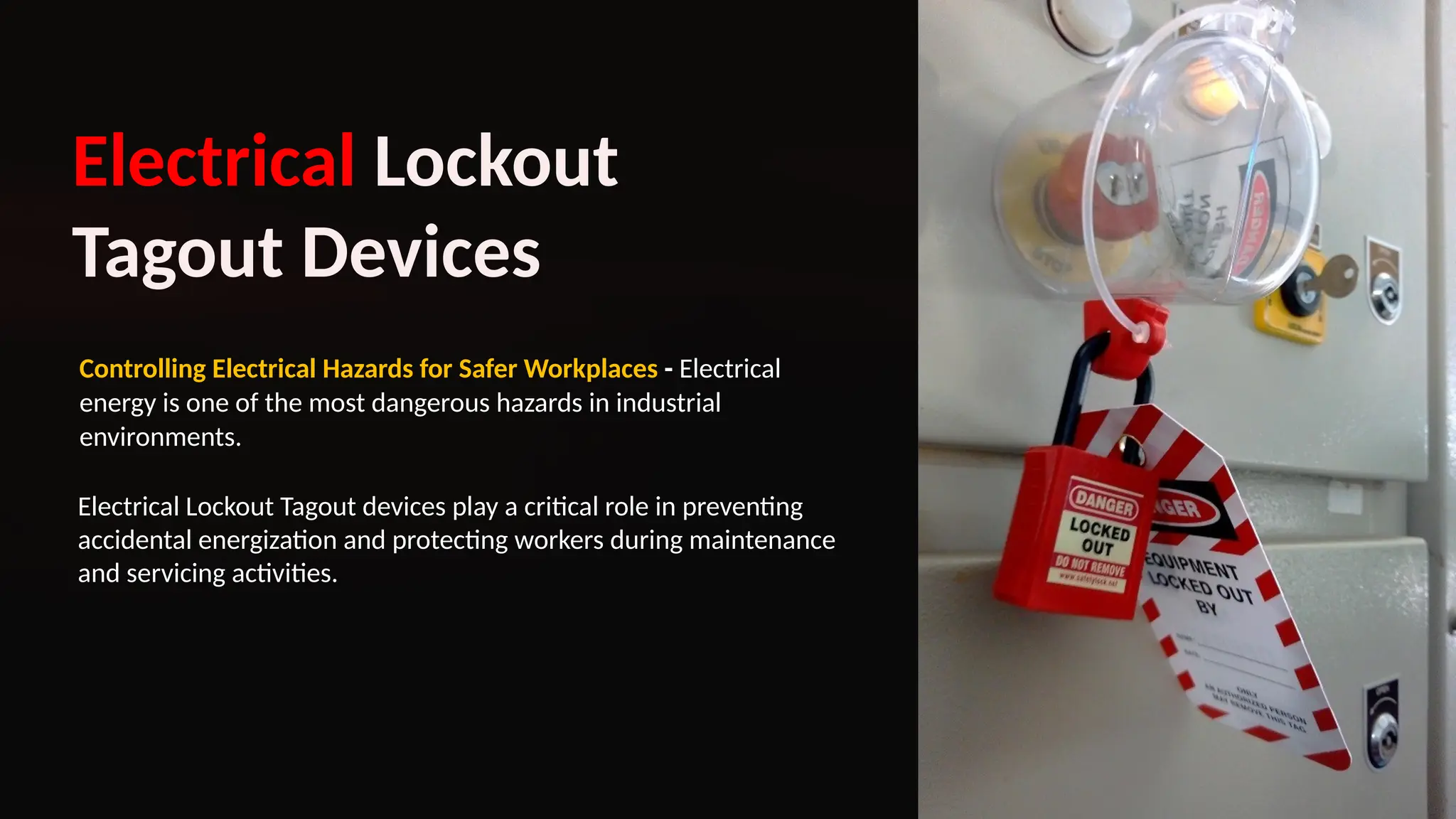 Electrical Lockout Tagout Devices for workplace safety | PPTX