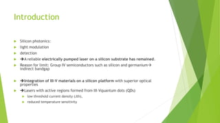 Electrically pumped continuous wave iii–v quantum dot lasers on silicon ...