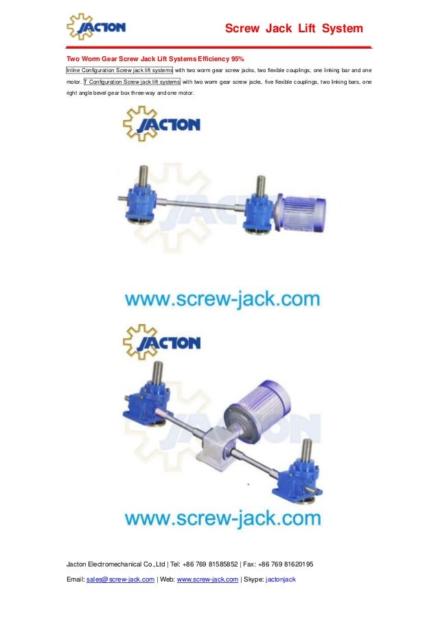 Electrically synchronized four lifting screws for jacking and lifting…
