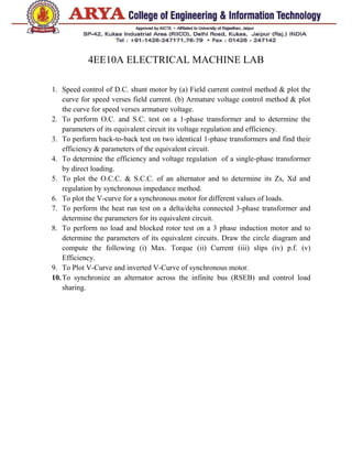 Electrical machine lab | PDF