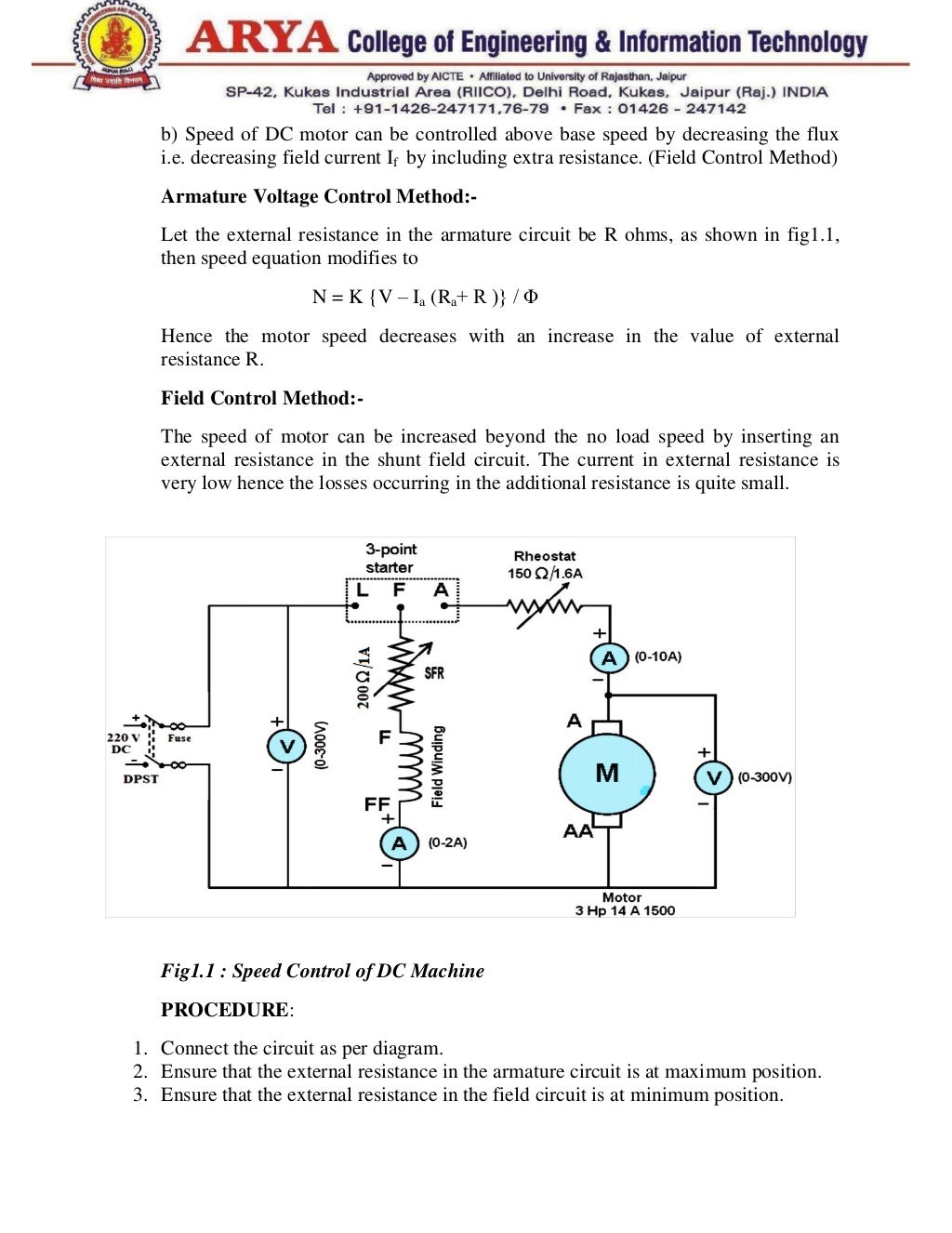 Electrical machine lab