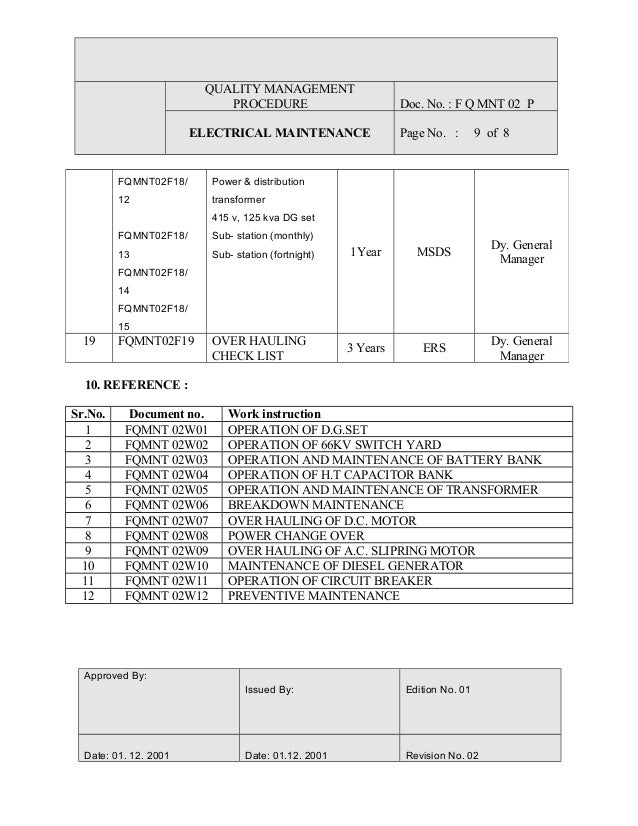 Electrical maintenance