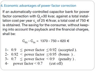 4. Economic advantages of power factor correction
 