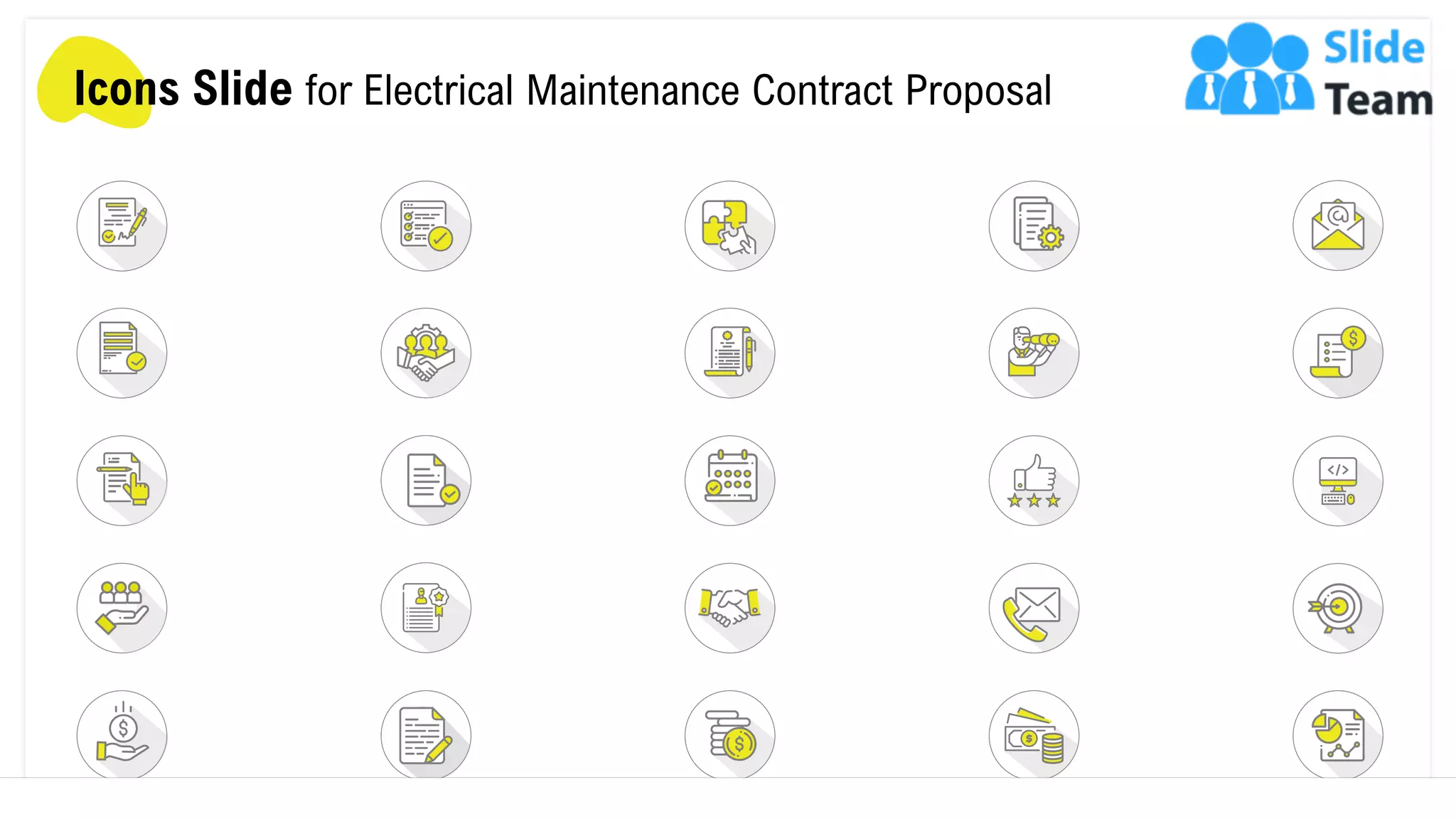 Icons Slide for Electrical Maintenance Contract Proposal
19
 