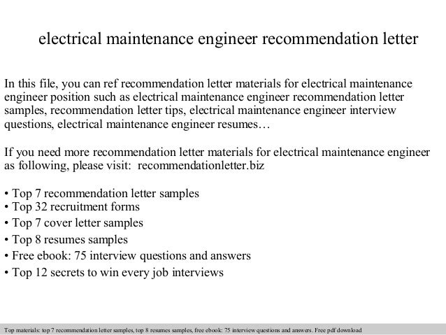 recommendation letter for civil engineer electrical maintenance engineer recommendation letter recommendation letter for civil engineer electrical maintenance engineer recommendation letter
