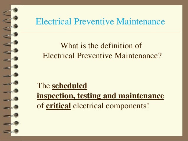 electrical maintenance 1 planned preventive maintenance schedule download