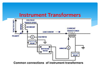 Common connections of instrument transformers
Instrument Transformers
 