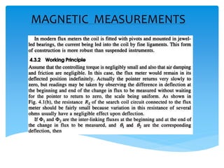 MAGNETIC MEASUREMENTS
 