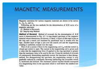 MAGNETIC MEASUREMENTS
 