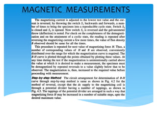 MAGNETIC MEASUREMENTS
 