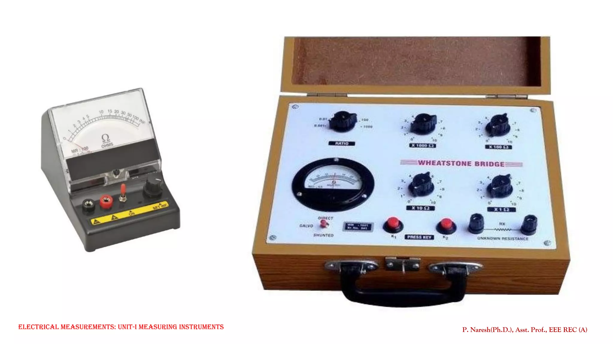 P. Naresh(Ph.D.), Asst. Prof., EEE REC (A)
Electrical Measurements: UNIT-I MEASURING INSTRUMENTS
 