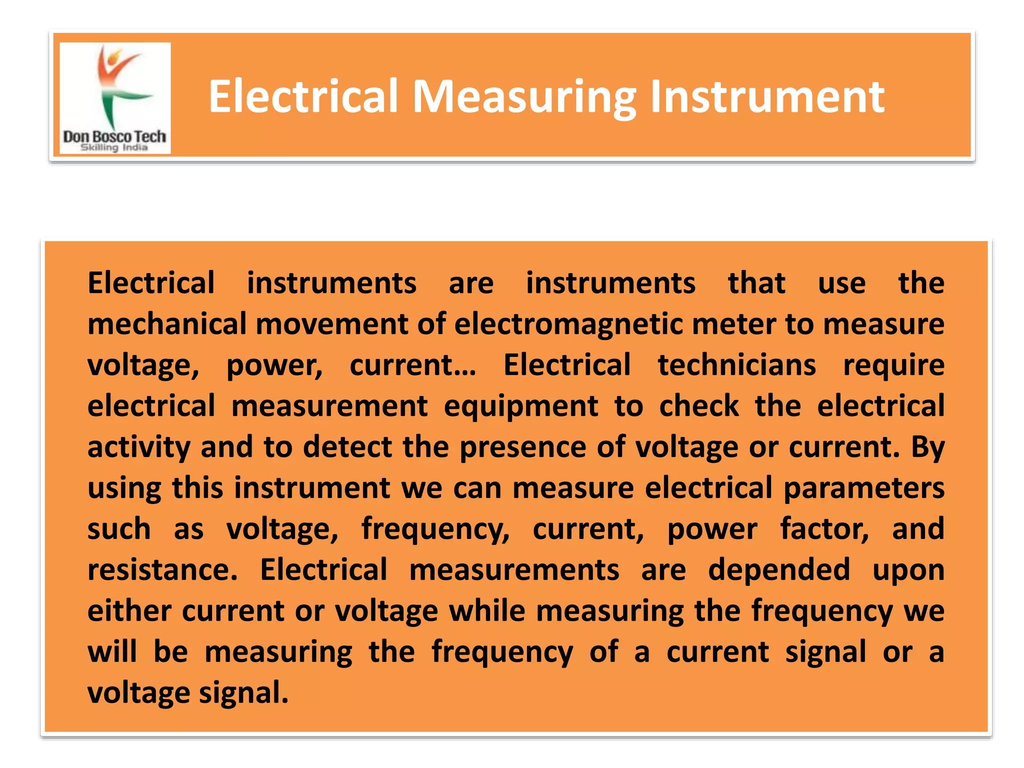 Electrical measuring instruments PPT