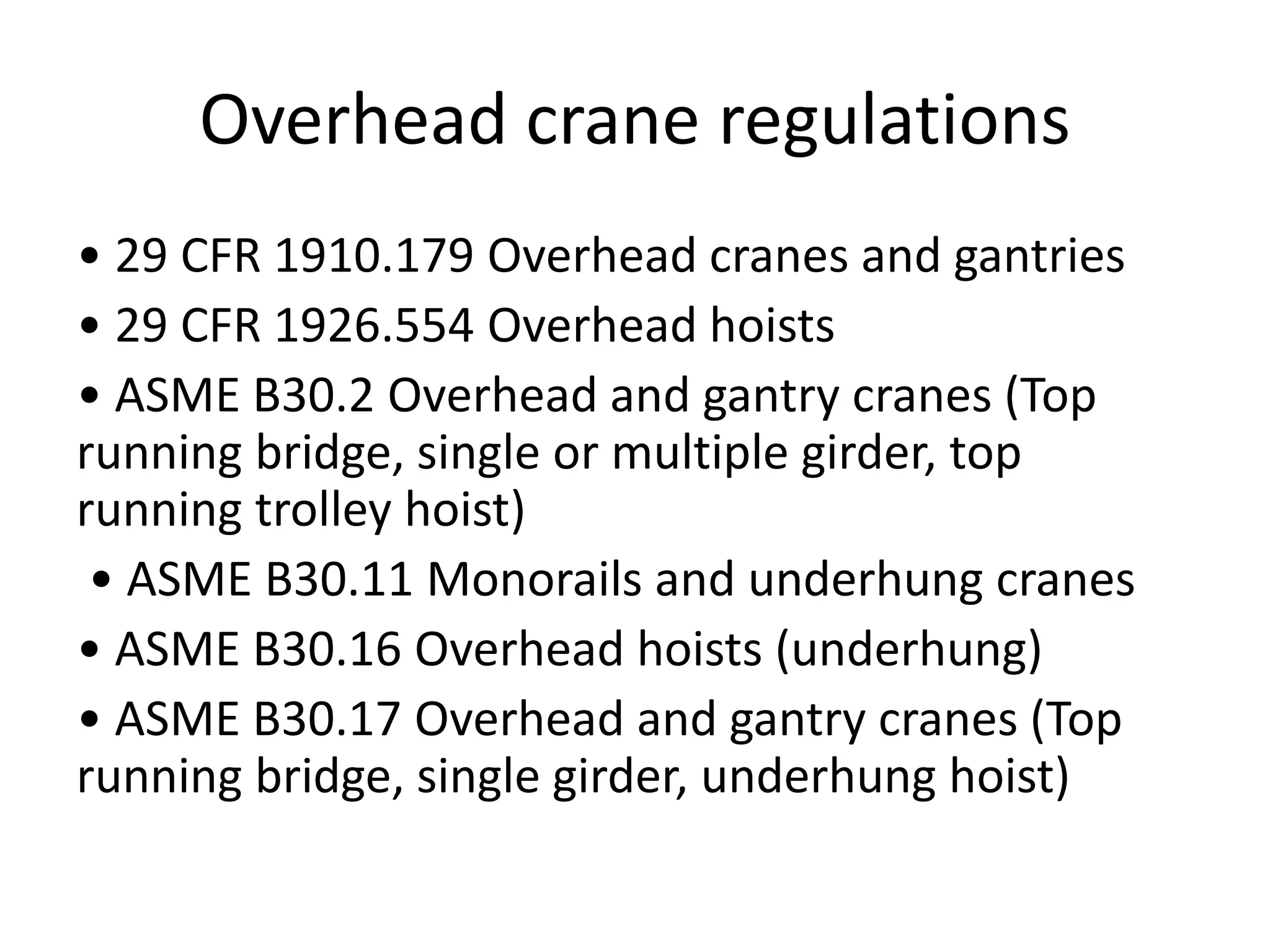 Electrical overhead crane safety PPT