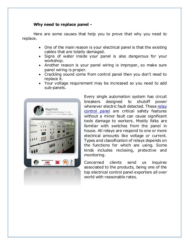 electrical panel manufacturers India, relay control panel services