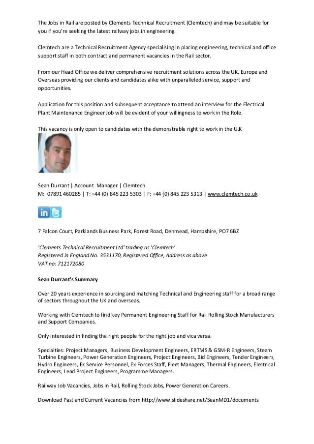 Electrical Plant Maintenance Engineer Job Ref 140920