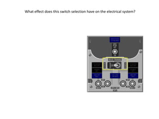 What effect does this switch selection have on the electrical system?


                     Isolates Transfer bus 1 from ...