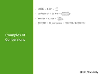 Basic Electrical Conversion Notes Electrical Principles and Wiring Materials .ppt