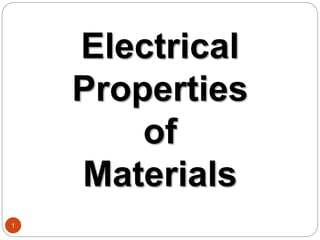 1
Electrical
Properties
of
Materials
 