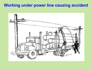 Working under power line causing accident
 