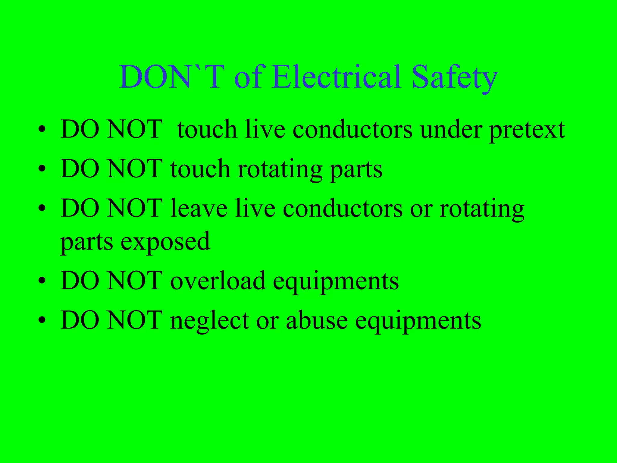 Electrical safety and protections | PDF