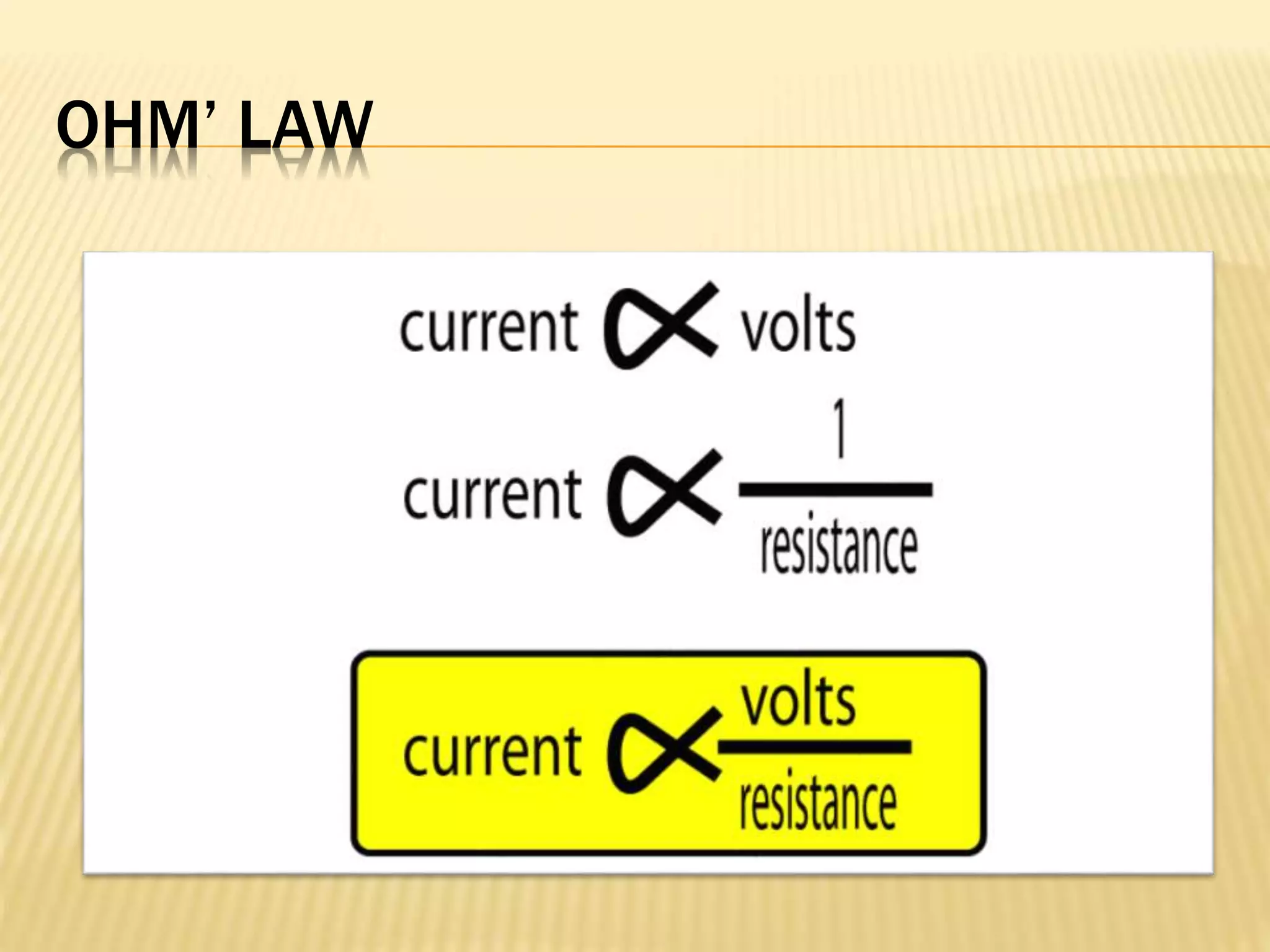 OHM’ LAW
 