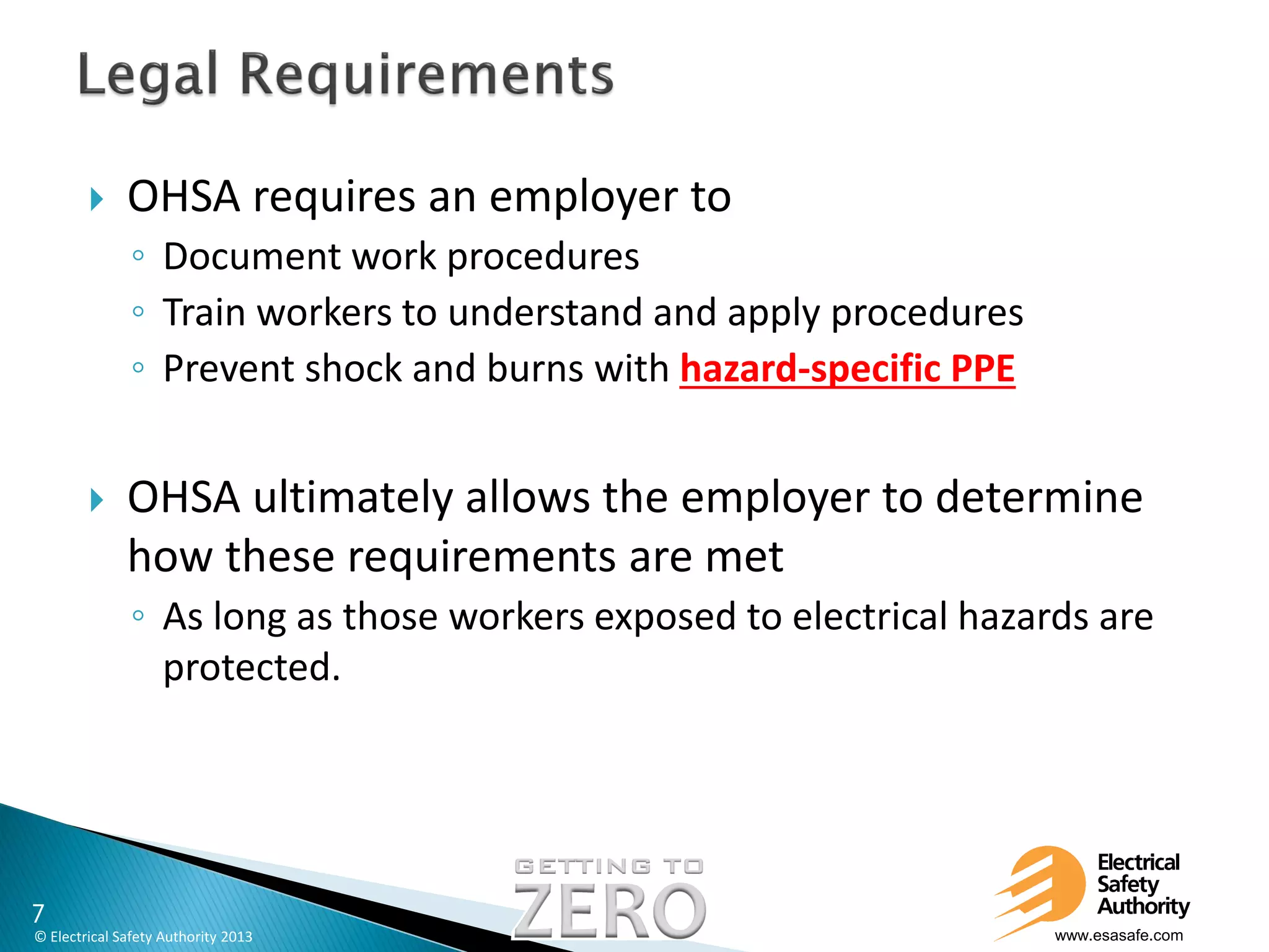 Electrical Safety, Personal Protective Equipment, & Z462 Compliance PPT