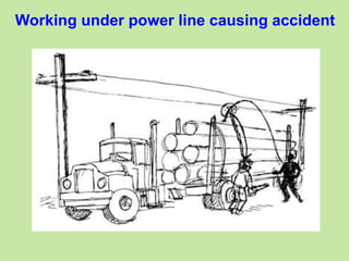 Working under power line causing accident
 