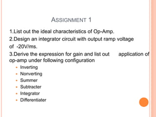Integrator Ramp Electrical signal processing and transmission | PPTX