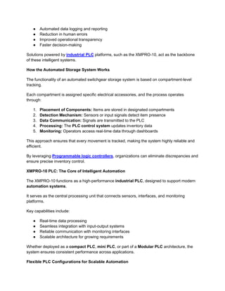 Operator Compartment Sensor System Electrical Switchgear Storage System Automation Using XMPRO-10 PLC.pdf