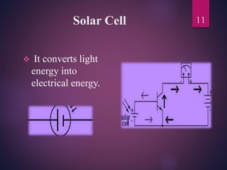 Solar Cell
 It converts light
energy into
electrical energy.
11
 