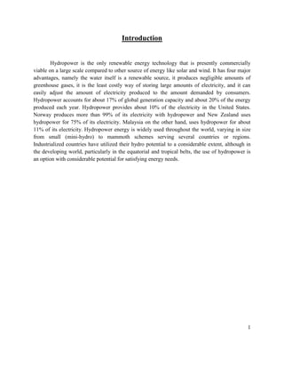 Hydro Power generation (Report) | PDF