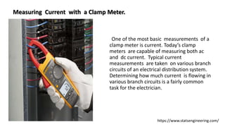 Electrical testing equipment   clamp meters- Usage, operations and Safety